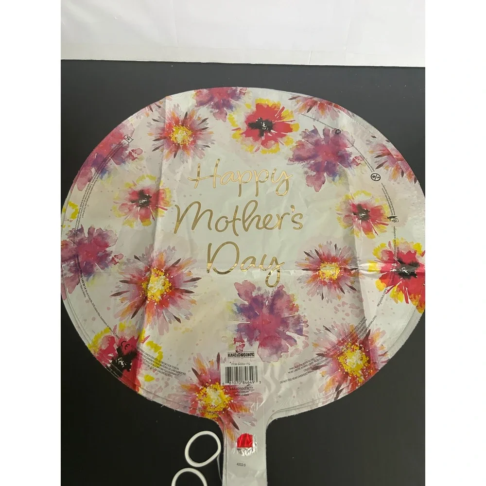 Mylar Balloon Mother's Day Floral Script Watercolor Kaleidoscope 18